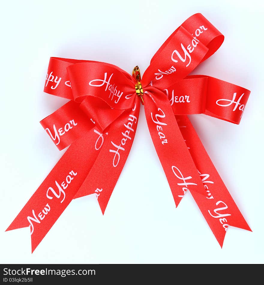 Ribbon happy new year on white background. Ribbon happy new year on white background