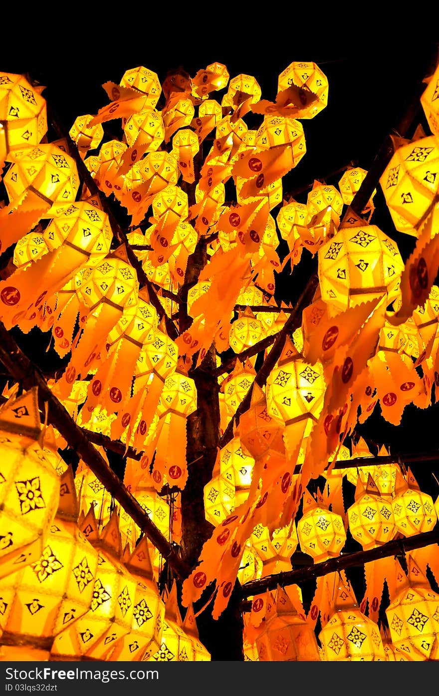 Traditional lamp on the night stree in Chiang Mai Thailand. Traditional lamp on the night stree in Chiang Mai Thailand