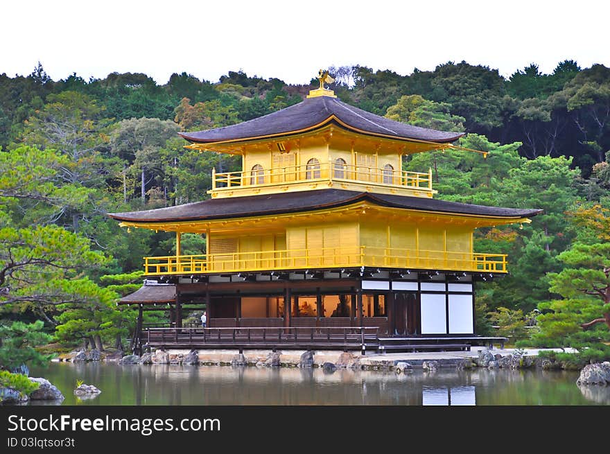 Golden Temple in the lake at Kyoto, Japan