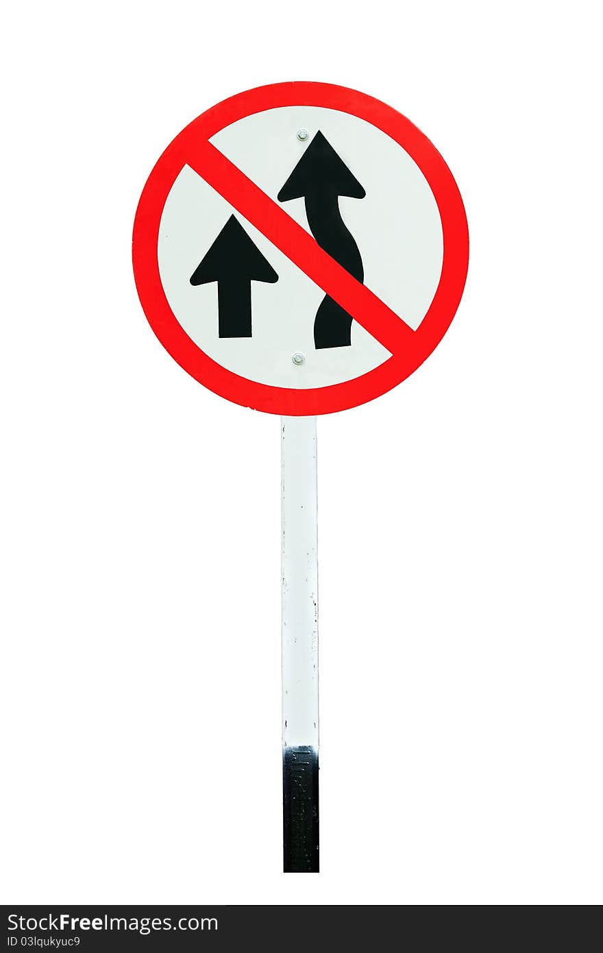 No passing traffic sign isolated