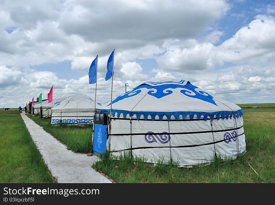 Yurts and flags