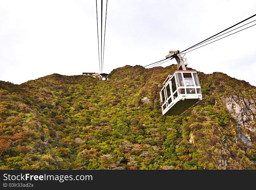 Cable car on the mountain at Obama, Japan