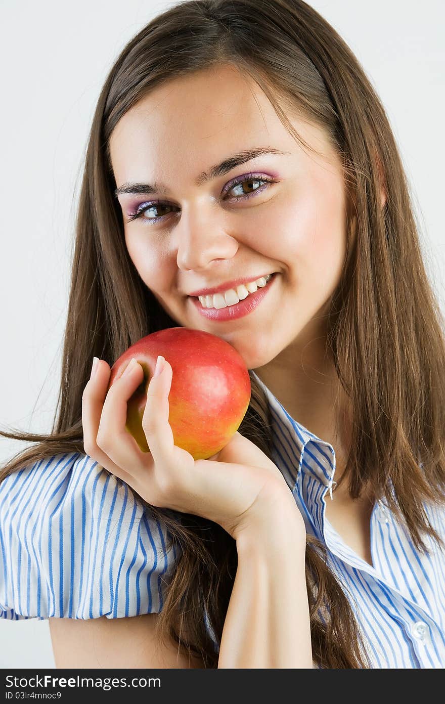 Healthy Eating Woman - isolated on white