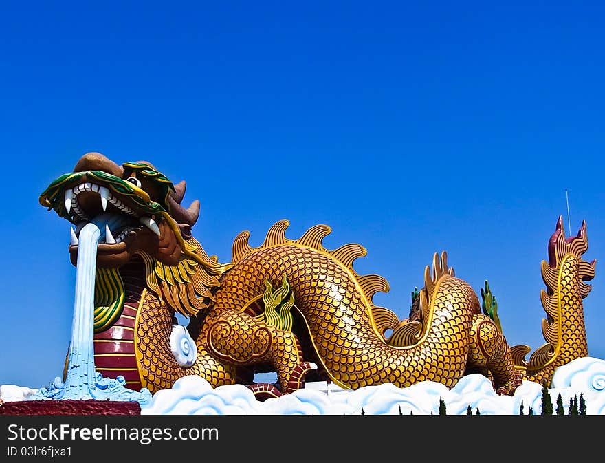 Colorful dargon statue, Supanburi Thailand