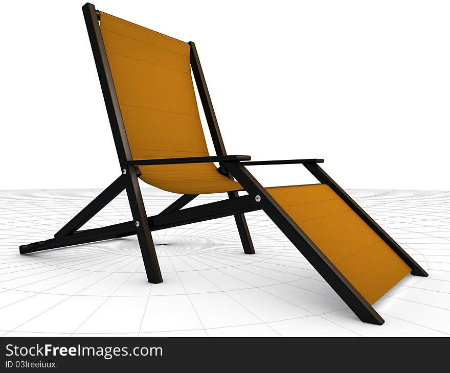 Beach chair isolated on white background