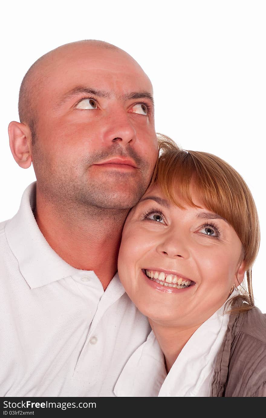 Nice couple posing on a white background. Nice couple posing on a white background