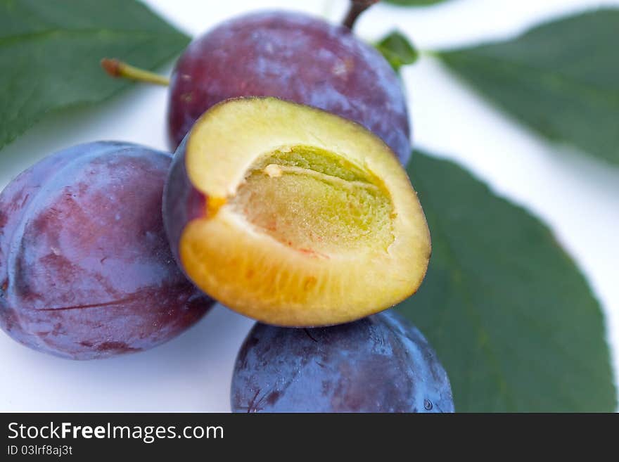 Fresh plums from the garden