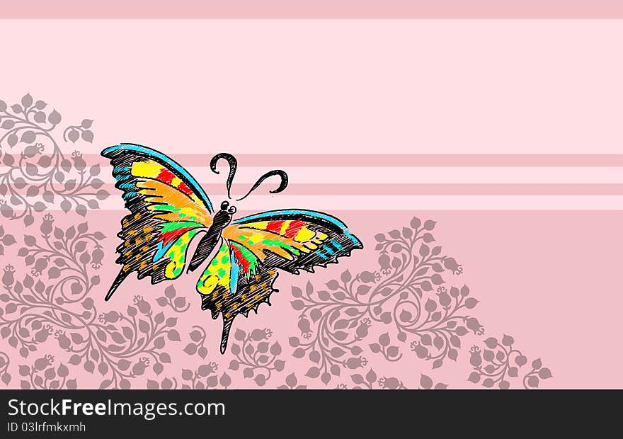 Butterfly letter postcard