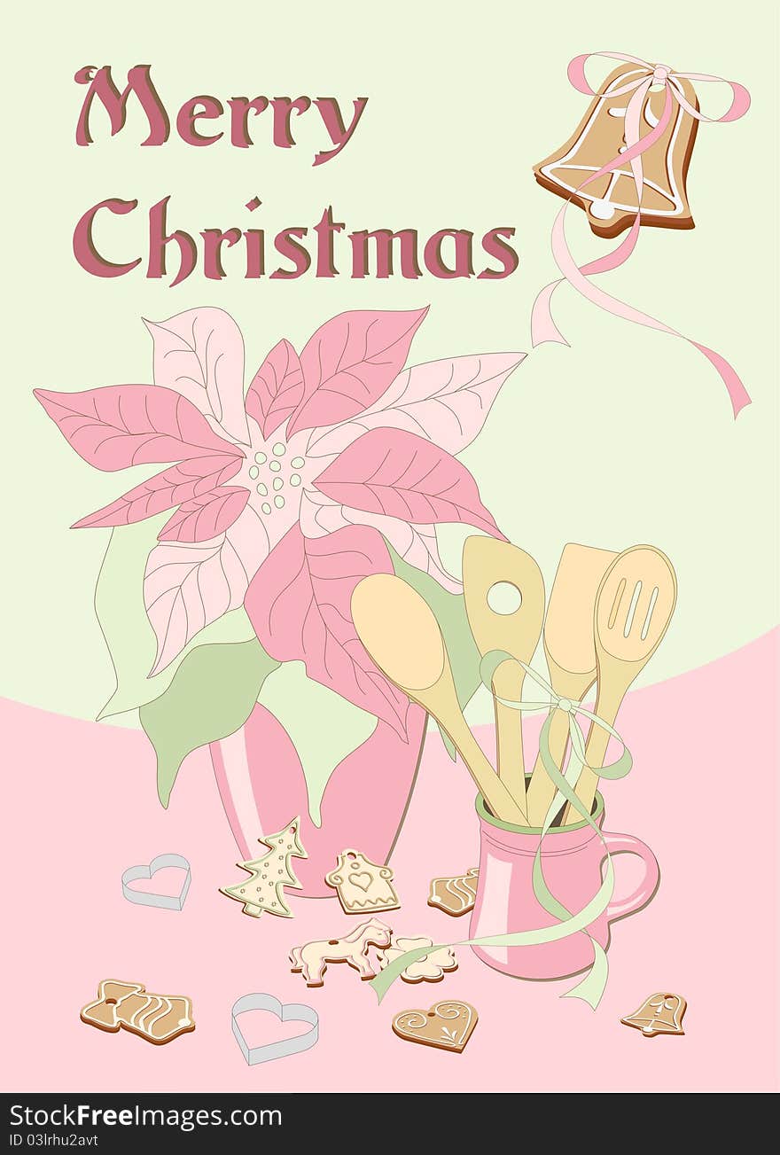 Illustrated christmass still-life