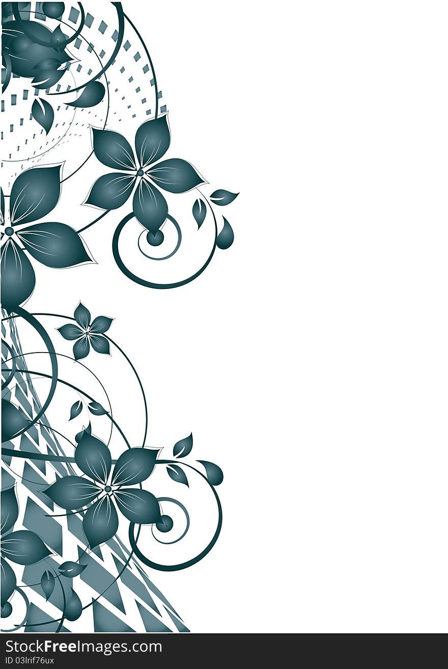 Floral abstract design element