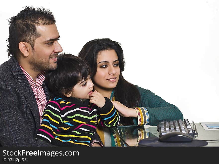 Happy multi ethnic family of three enjoying together. Happy multi ethnic family of three enjoying together