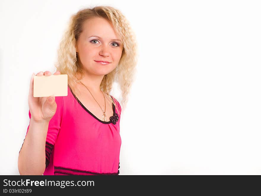 Pretty woman posing on a white background. Pretty woman posing on a white background