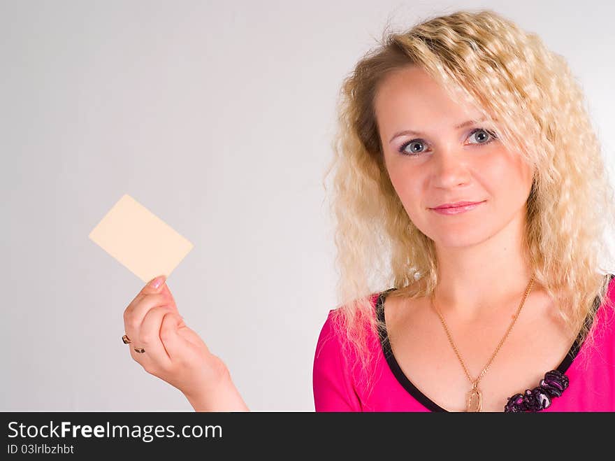 Pretty woman posing on a white background. Pretty woman posing on a white background