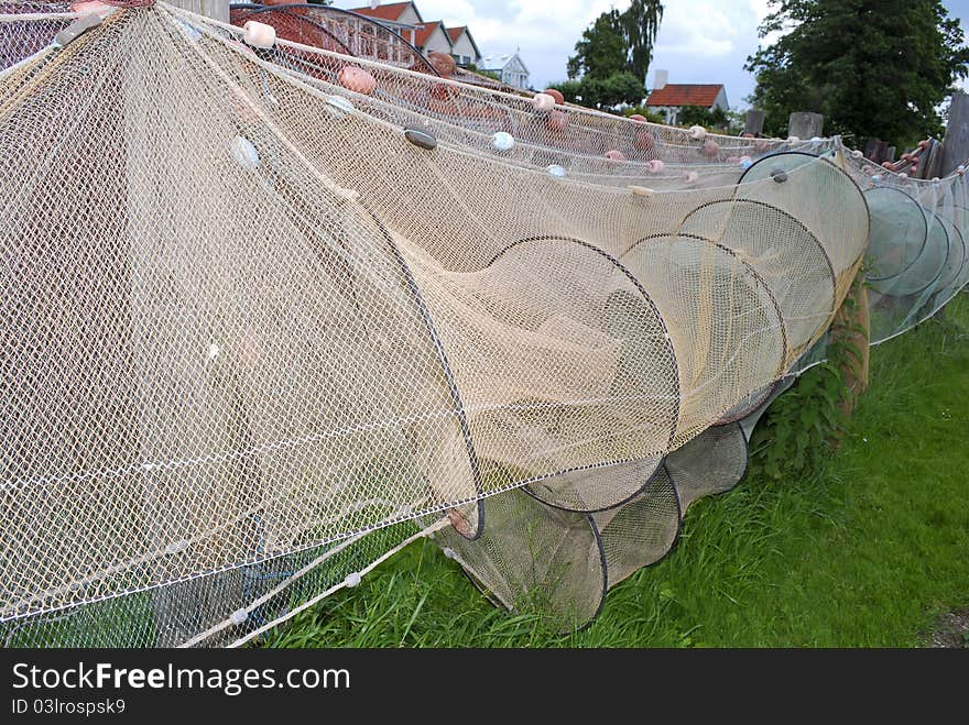 Fishing nets hanging out to dry