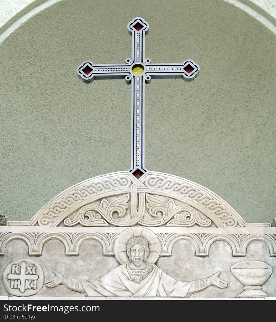 Cross on the altar in ortodox church -Holy Forty Martyrs Church, Veliko Tarnovo