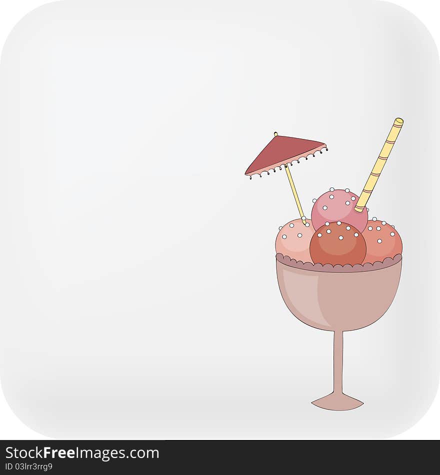 Button with decorated ice cream