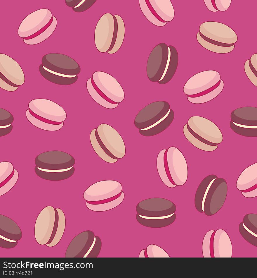 Seamless wallpaper with colorful macaroons