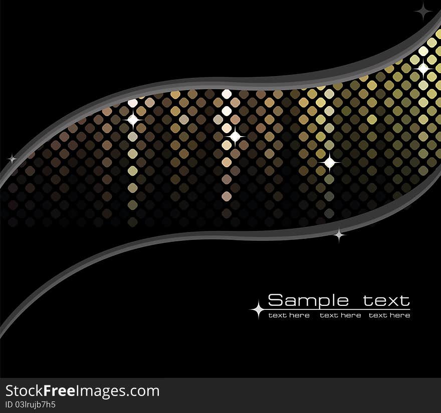 Abstract stylish black background with mosaic, lines and shine. Abstract stylish black background with mosaic, lines and shine