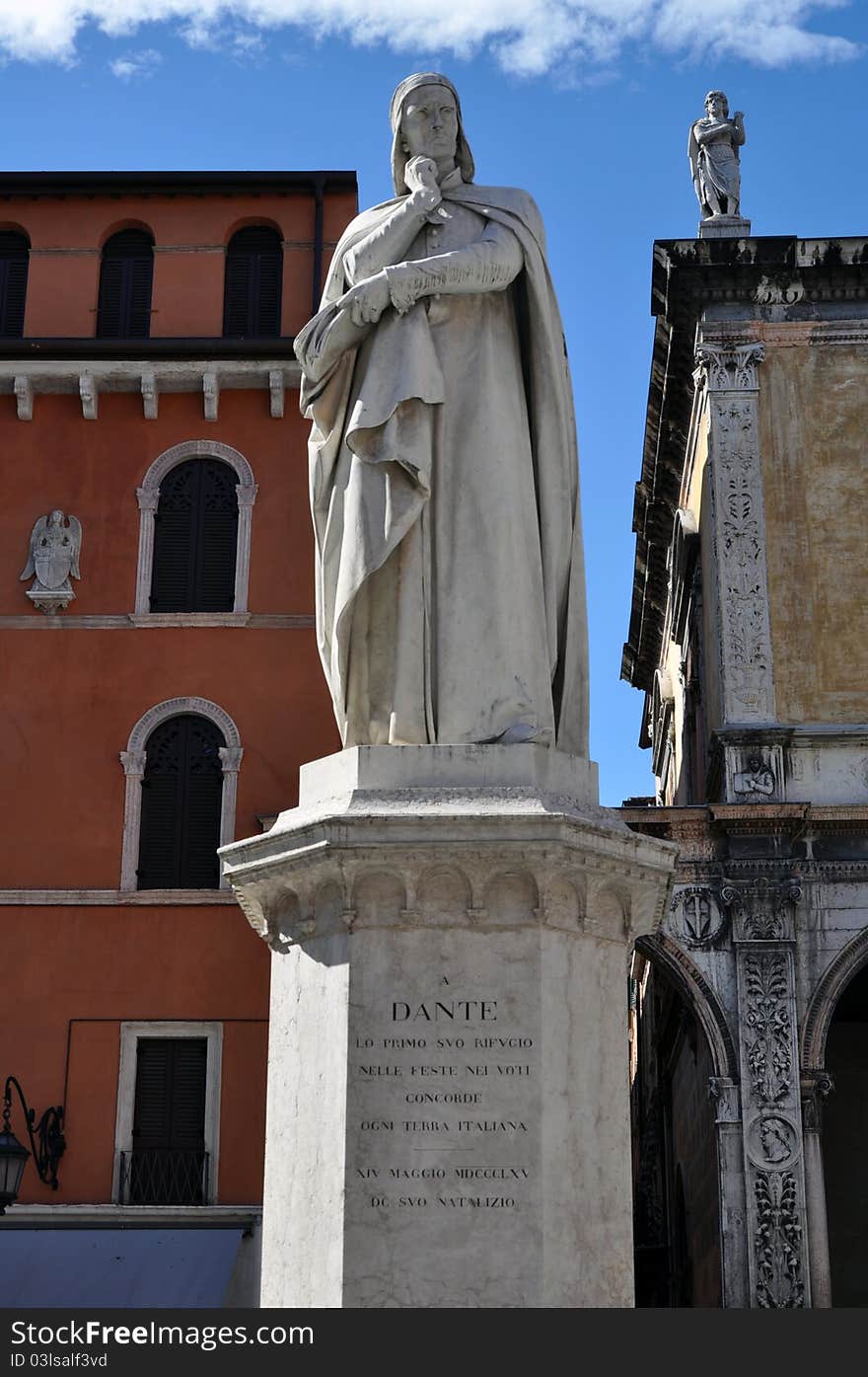 Statue of Dante in Verona Itally. Statue of Dante in Verona Itally