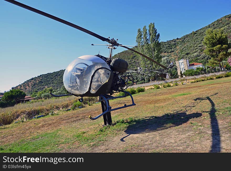 Mini helicopter on the ground