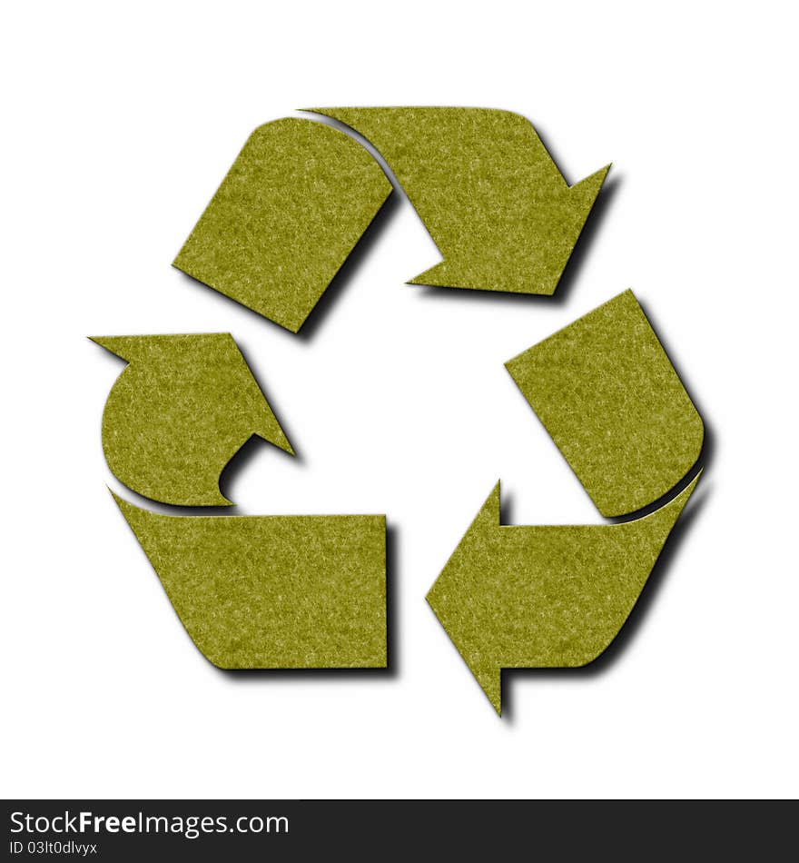 Green Felt Recycle Symbol