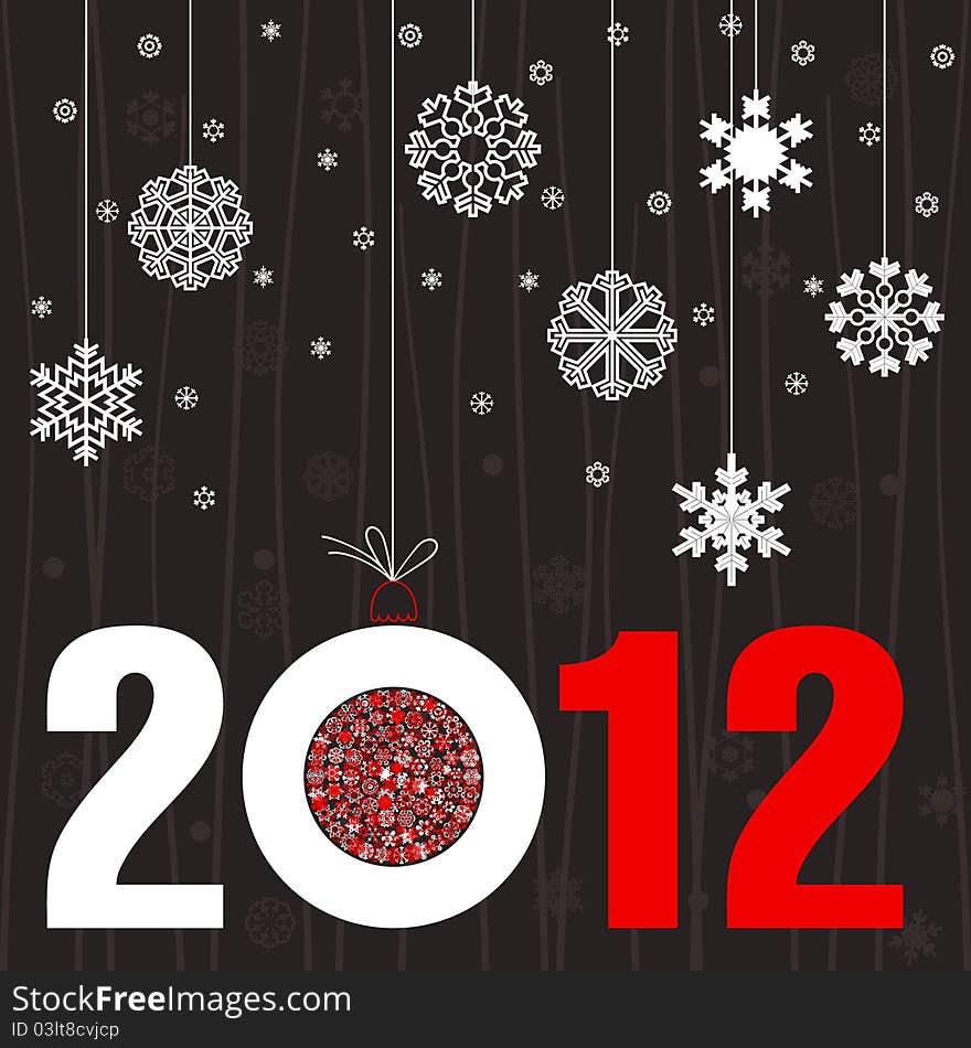 New Year brown background with a sphere. A illustration. New Year brown background with a sphere. A illustration