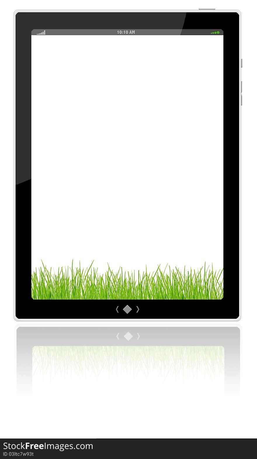 Blank Digital PC Tablet And  Green Grass