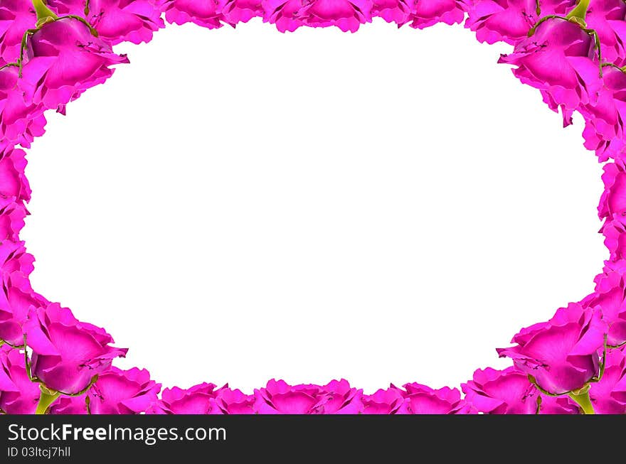 Rose Frame isolated on white