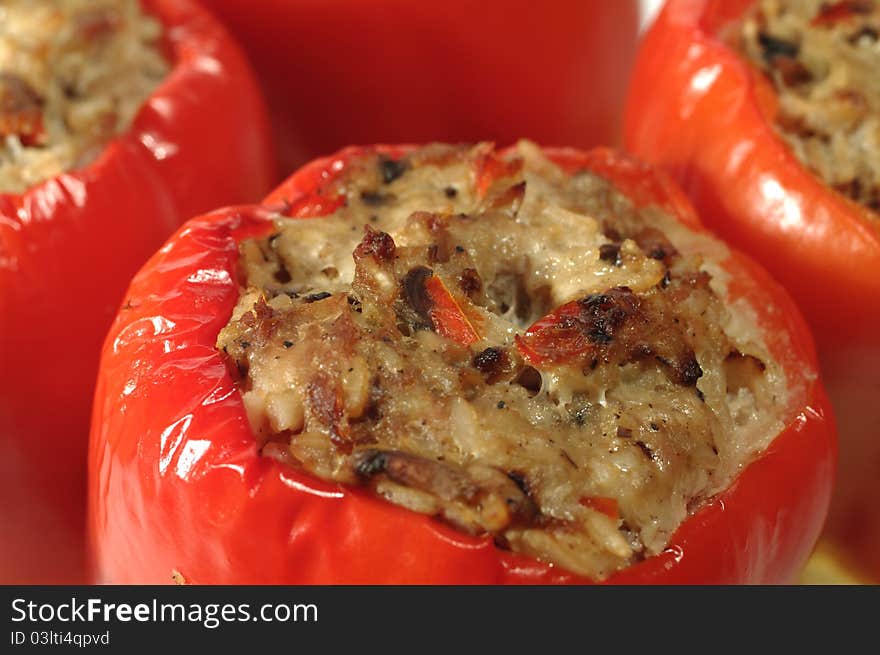 Paprika And Meat Stuffing