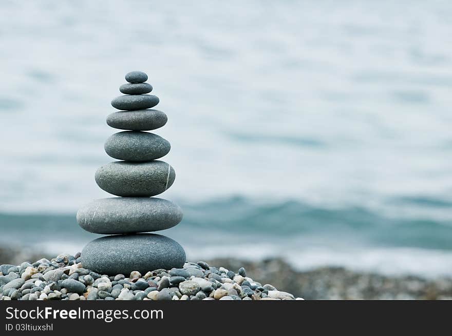 Stone on sea shore closeup. Stone on sea shore closeup