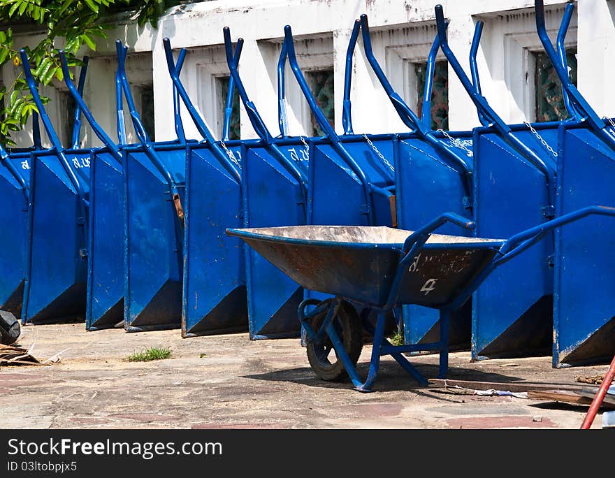 Wheelbarrow in construction