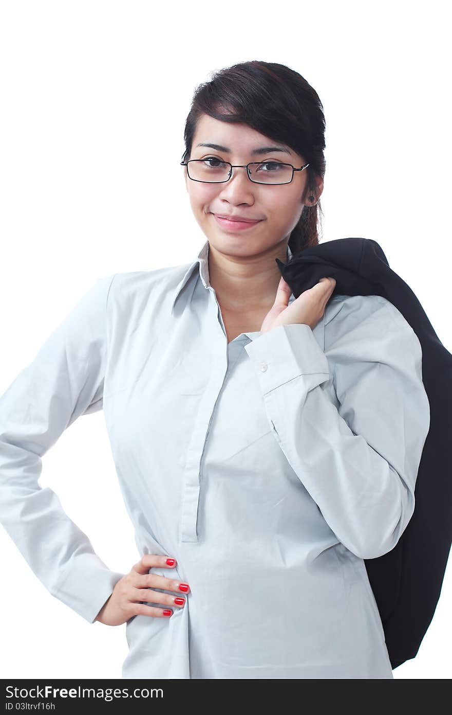 Image of a young confident asian businesswoman isolated in white background. Image of a young confident asian businesswoman isolated in white background