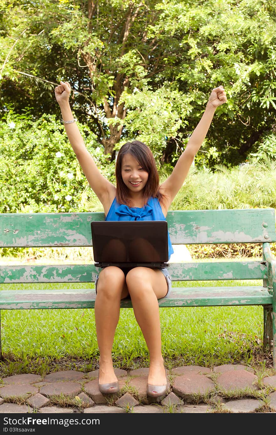 Young woman get her good news