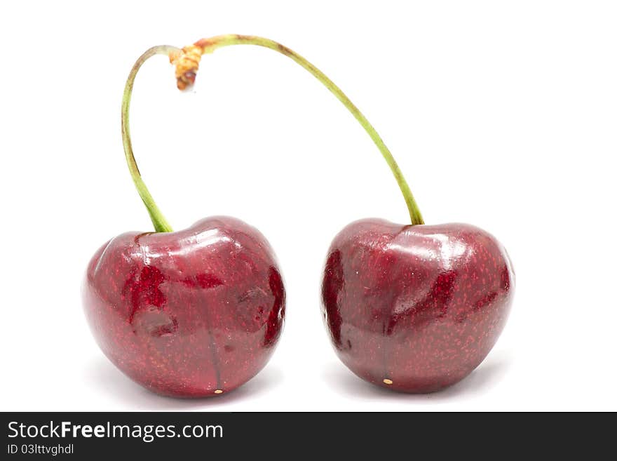 Two berries on white background