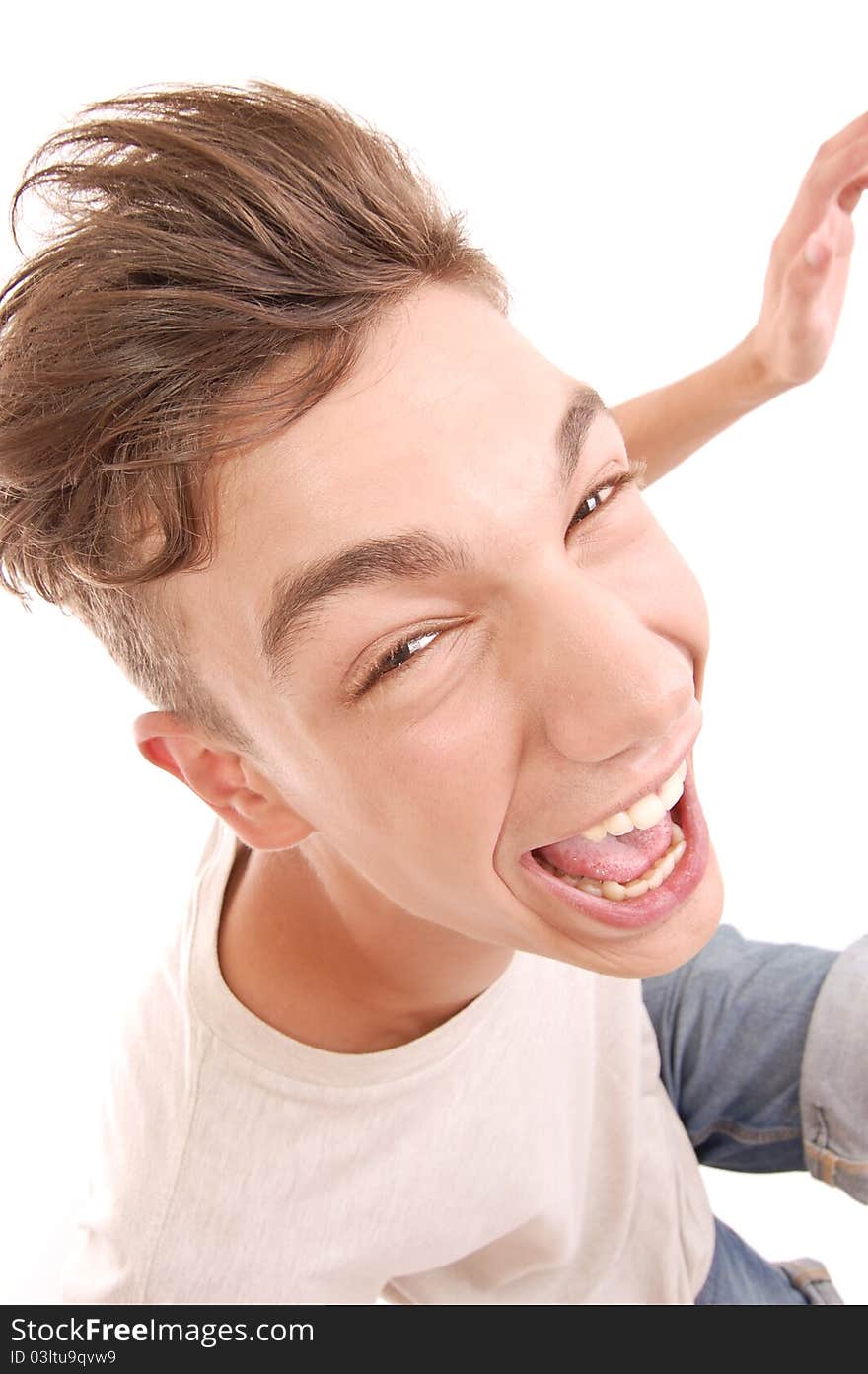 Portrait of a young man with facial expression