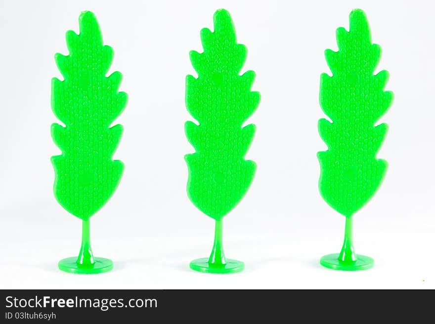 Plastic trees.