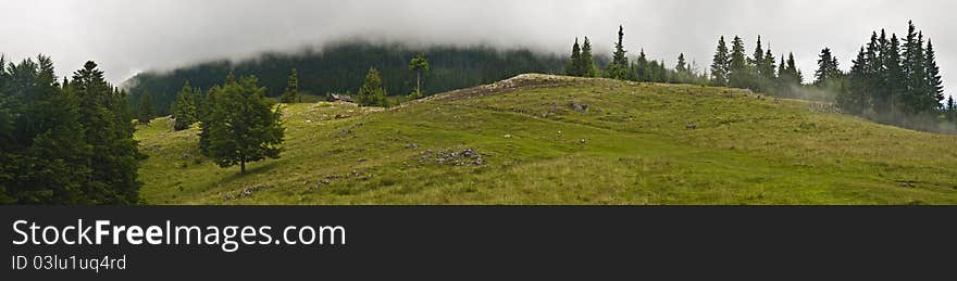 Panorama background in Carpathians.