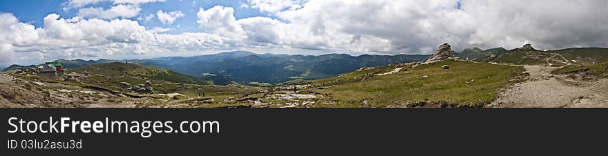 Panorama background in Carpathians.