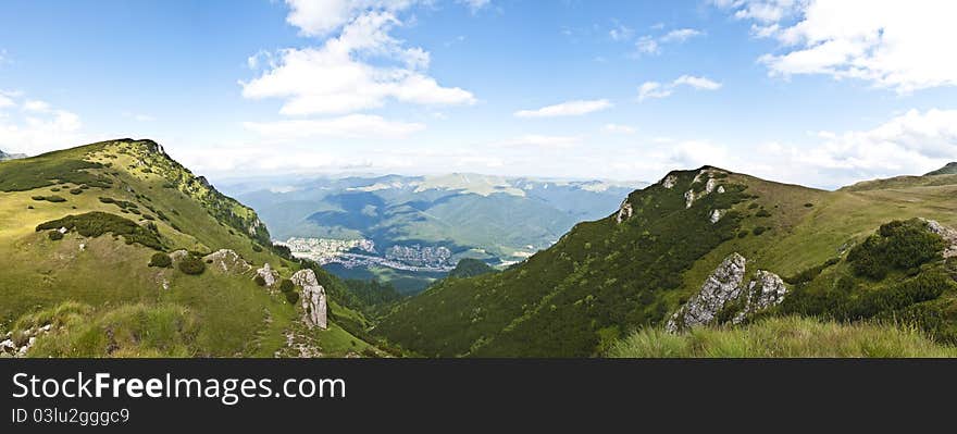 Panorama background in Carpathians.