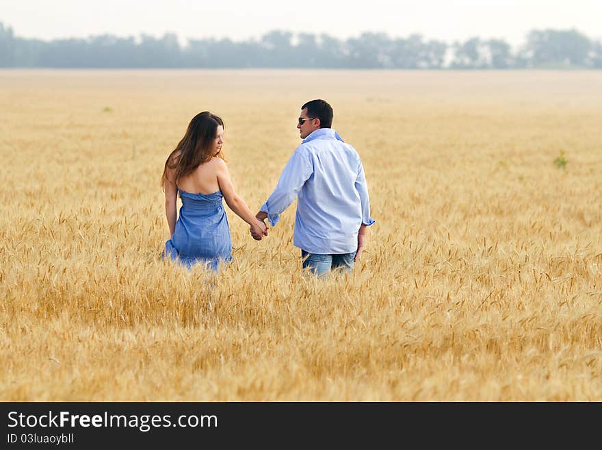 Couple in corn field