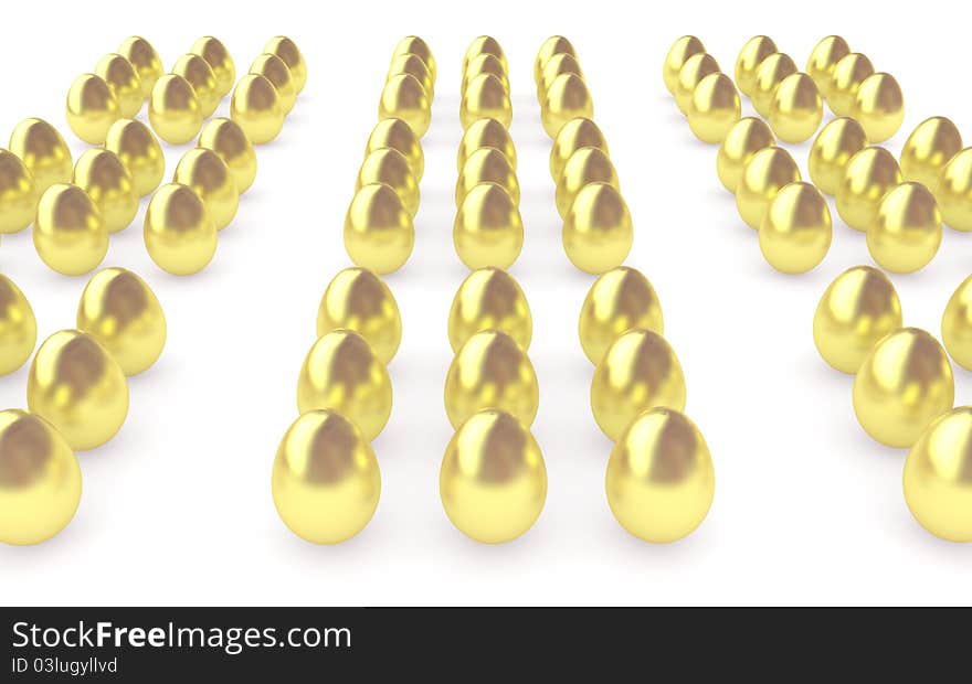 Gold eggs in formation