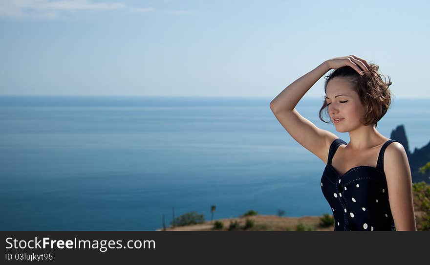 Young beautiful smiling woman outdoors