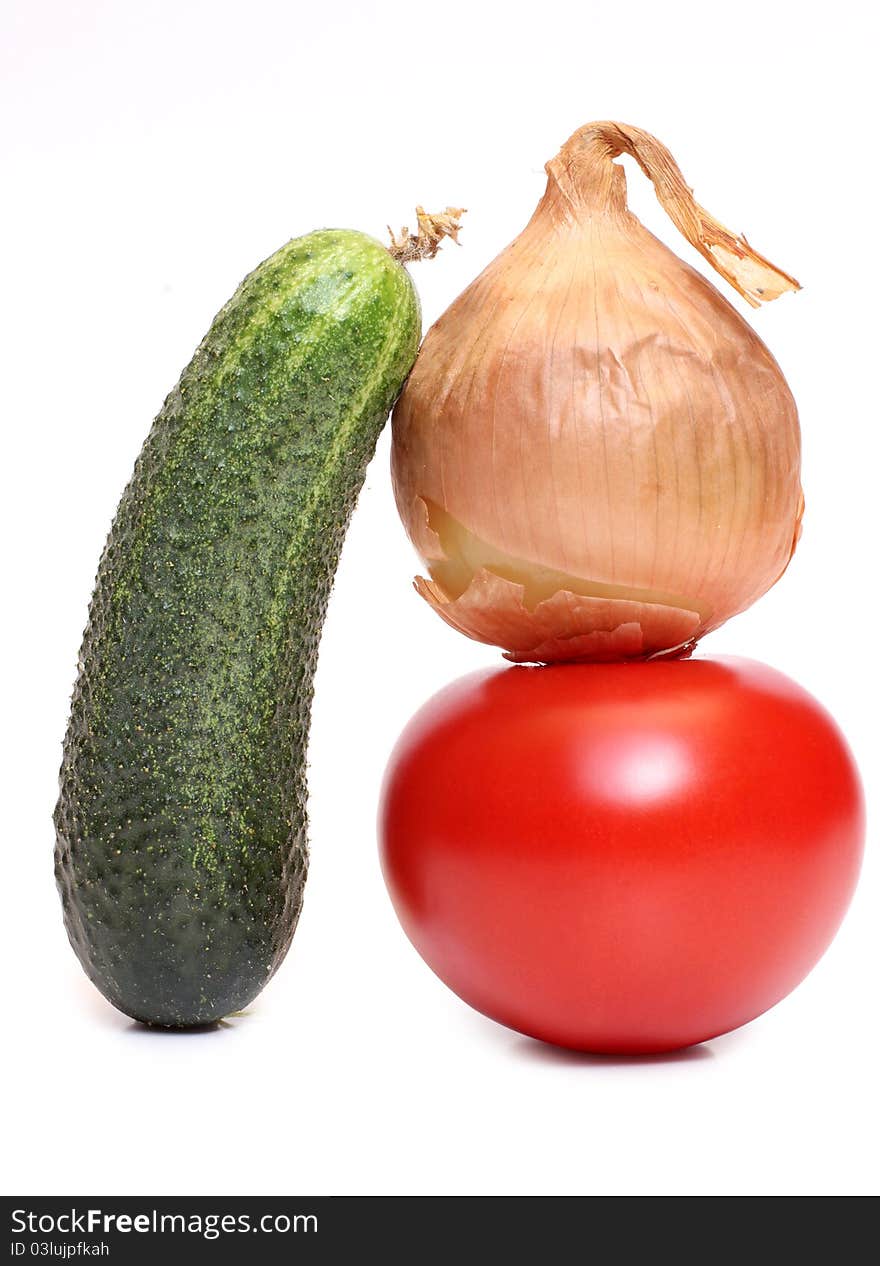 Color photo of vegetables on white background. Color photo of vegetables on white background