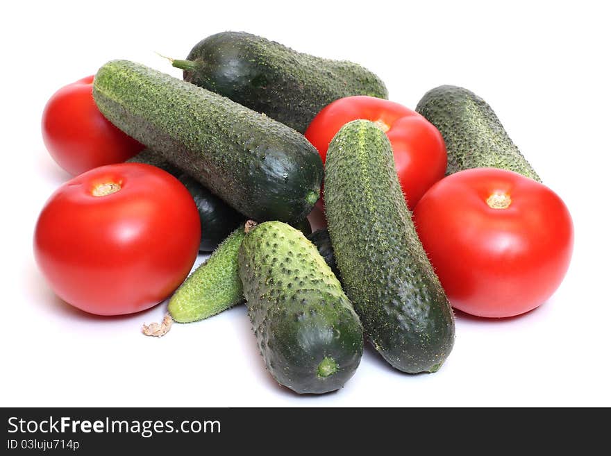 Color photo of vegetables on white background. Color photo of vegetables on white background