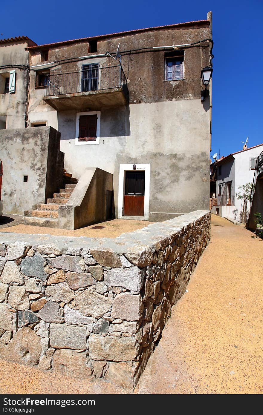 Village House With Stone Wall Courtyard In France