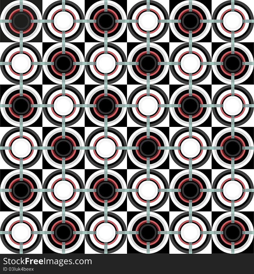 Dimensional pattern with circles and squares elements. Dimensional pattern with circles and squares elements.