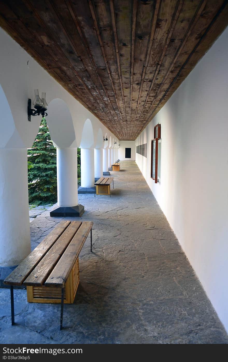 Porch at Rilski monastery