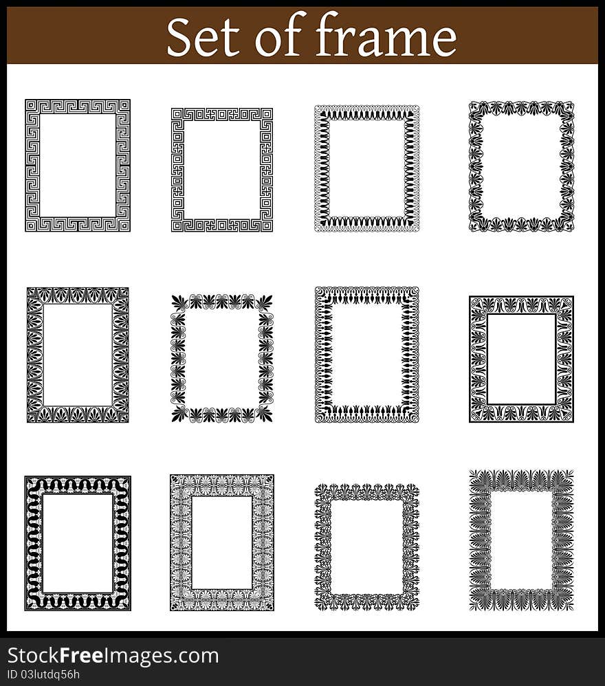 Frame decorative element vintage illustration. Frame decorative element vintage illustration