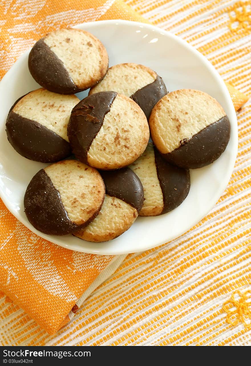 Cookies on white plate