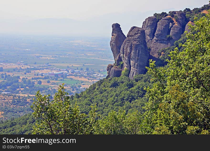 Relief at Meteora mountain in Greece. Relief at Meteora mountain in Greece